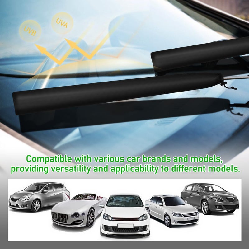 OUNONA 1 Pair Car Windshield Wiper Covers, 26in Windshield Wiper Cowl for Trucks Cars SUVs Protect from Ice Snow Frost Dew Bird Poop, Black - Image 3